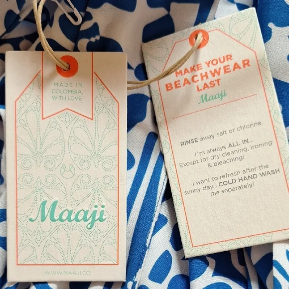 Maaji Blue and White Floral Wrap Maxi Dress - Picture 2 of 6